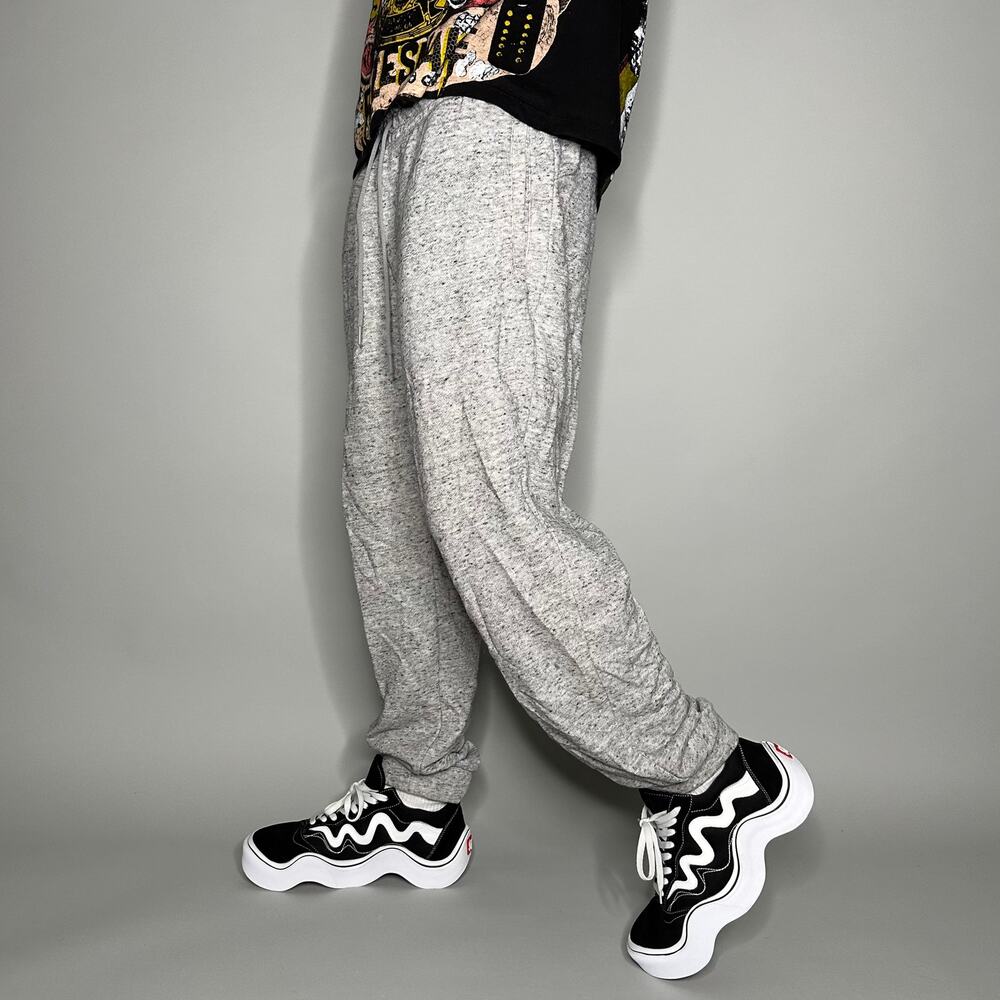 Vintage Y2K Adidas Joggers Mens XL Baggy Heather Grey Sweatpants Elastic Cuffs